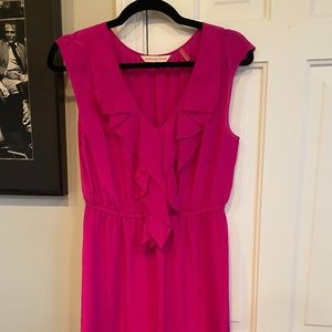 Rebecca Taylor Silk Ruffle Front Dress